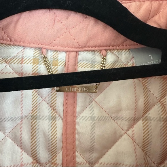 Chico's | Modern Quilted Jacket Light Pink Button Front Size 8/10 (Chico's 1) - Picture 4 of 6